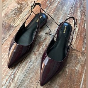 Express sling-back flats- plum color- size 10- NWT